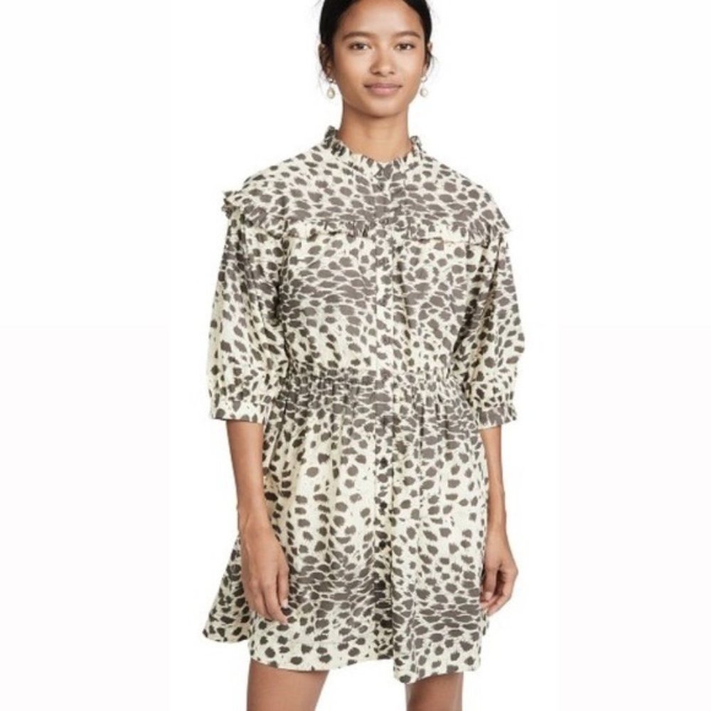 Sea New York Leopard‎ Print Tiered Mini Dress